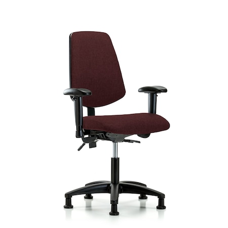 Desk Chair Fab Desk Chair, Med, Bk, AA, Glides, Bur, Adjustable Arms, 19