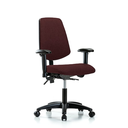 Desk Chair Fab Desk Chair, Med, Bk, Cast, Bur, Adjustable Arms, 19