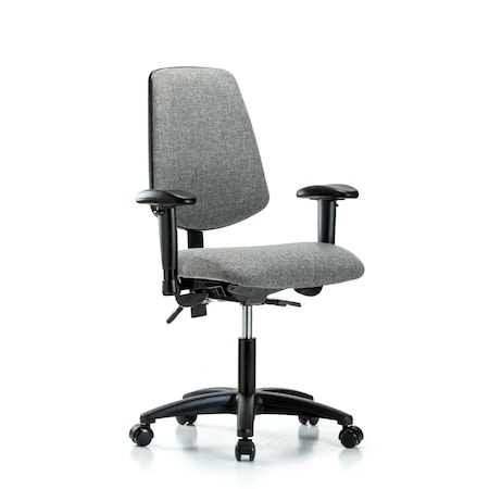 Desk Chair Fab Desk Chair, Med, Bk, Cast, Gry, Adjustable Arms, 19