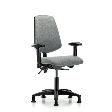 Desk Chair Fab Desk Chair, Med, Bk, Tilt AA Glds, Gry, Adjustable Arms, 19