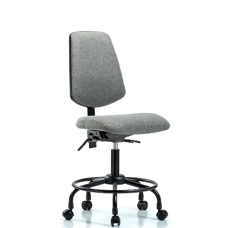 Desk Chair Fab Desk Chair, Med, Bk, RT, Casters, Gry, No Arms, 21