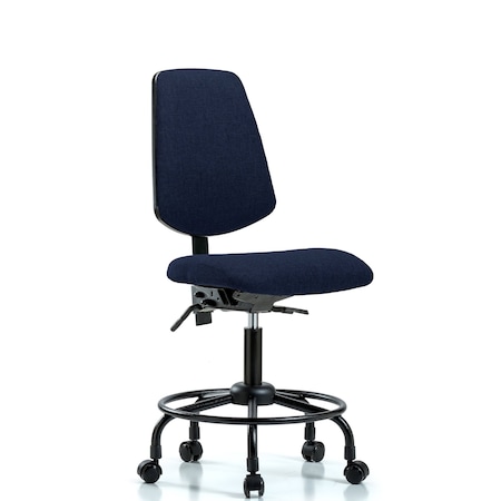 Desk Chair Fab Desk Chair, Med, Bk, RT, Casters, Navy, No Arms, 21