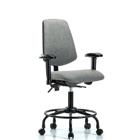 Desk Chair Fab Desk Chair, Med, Bk, RT, AA, Cast, Gry, Adjustable Arms, 21