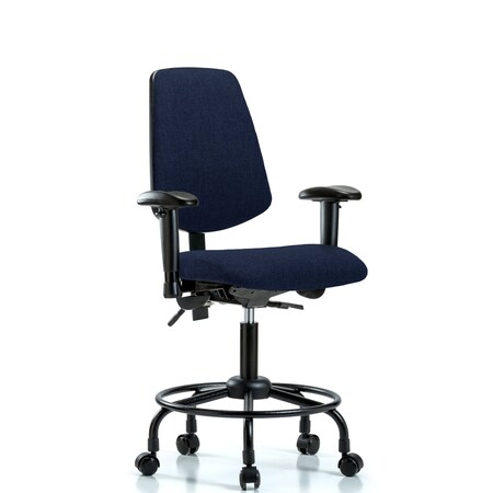 Desk Chair Fab Desk Chair, Med, Bk, RT, AA, Cast, Navy, Adjustable Arms, 21