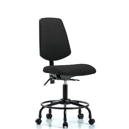 Desk Chair Fab Desk Chair, Med, Bk, RT, Cast, Blk, No Arms, 21