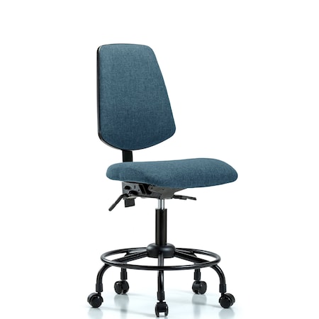 Desk Chair Fab Desk Chair, Med, Bk, RT, Cast, Blu, No Arms, 21