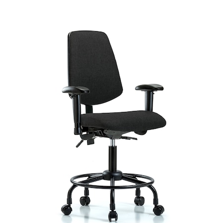 Desk Chair Fab Desk Chair, Med, Bk, RT, Cast, Blk, Adjustable Arms, 21