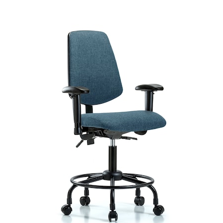 Desk Chair Fab Desk Chair, Med, Bk, RT, Cast, Blu, Adjustable Arms, 21