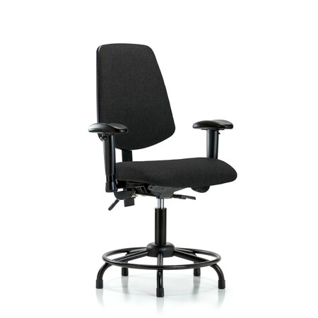 Desk Chair Fab Desk Chair, Med, Bk, RT, Glds, Blk, Adjustable Arms, 19