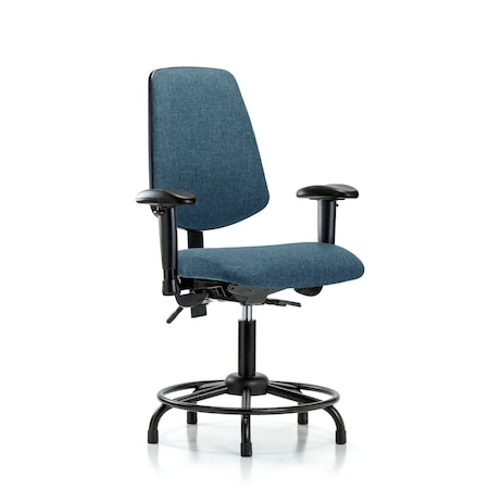 Desk Chair Fab Desk Chair, Med, Bk, RT, Glds, Blu, Adjustable Arms, 19