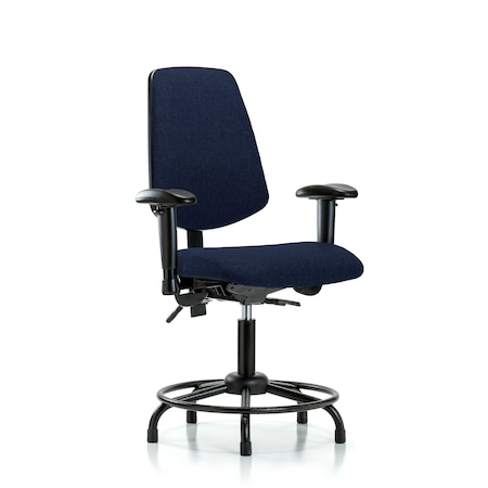 Desk Chair Fab Desk Chair, Med, Bk, RT, Glds, Navy, Adjustable Arms, 19