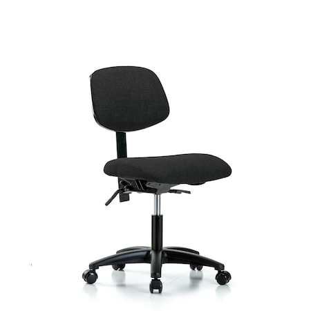 Desk Chair Desk Chair, Fabric, Casters, Blk, No Arms, 19