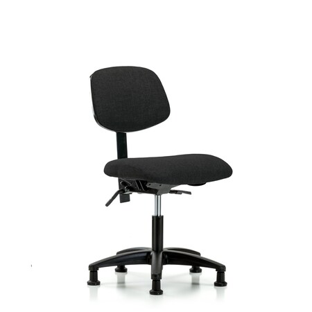 Desk Chair Desk Chair, Fabric, Glides, Blk, No Arms, 19