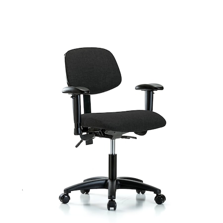 Desk Chair Desk Chair, Fabric, AA Casters, Blk, Adjustable Arms, 19