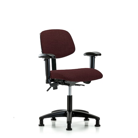 Desk Chair Desk Chair, Fabric, AA Glides, Bur, Adjustable Arms, 19