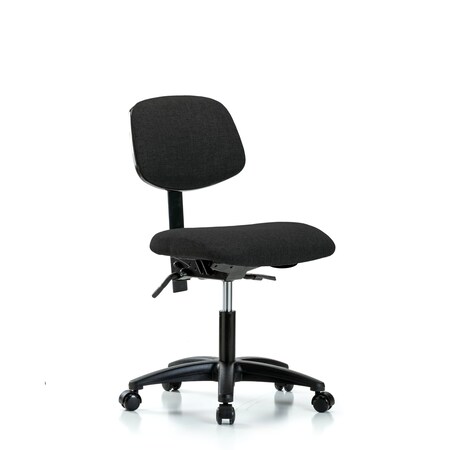 Desk Chair Desk Chair, Fabric, Tilt Casters, Blk, No Arms, 19