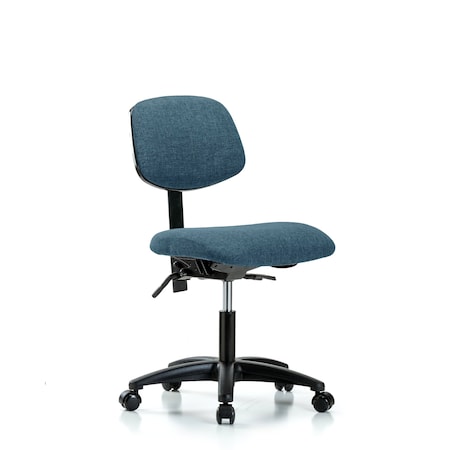 Desk Chair Desk Chair, Fabric, Tilt Casters, Blu, No Arms, 19