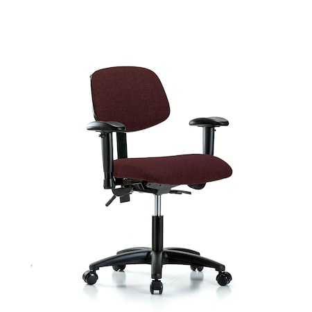 Desk Chair Desk Chair, Fabric, Tilt AA Casters, Bur, Adjustable Arms, 19