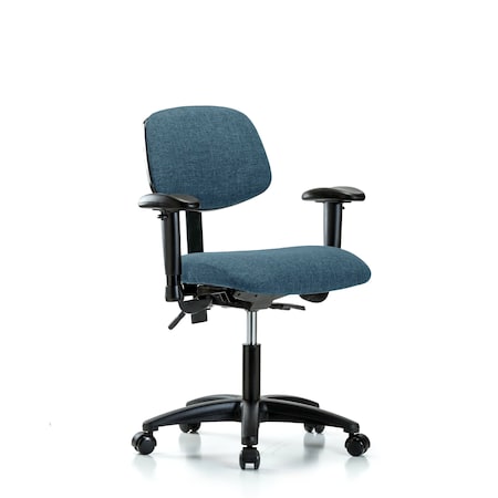 Desk Chair Desk Chair, Fabric, Tilt AA Casters, Blu, Adjustable Arms, 19