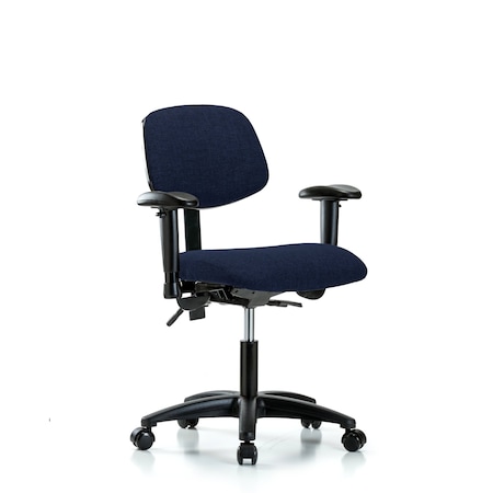 Desk Chair Desk Chair, Fabric, Tilt AA Casters, Nav, Adjustable Arms, 19
