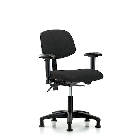 Desk Chair Desk Chair, Fabric, Tilt AA Glides, Blk, Adjustable Arms, 19