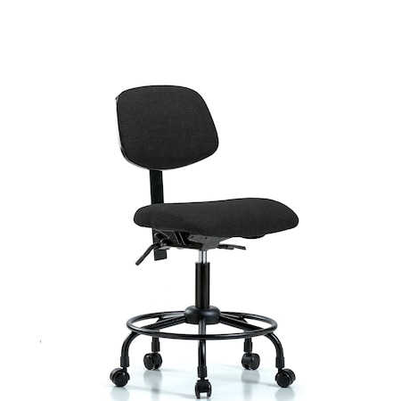 Desk Chair Desk Chair, Fabric, RT Casters, Blk, No Arms, 21