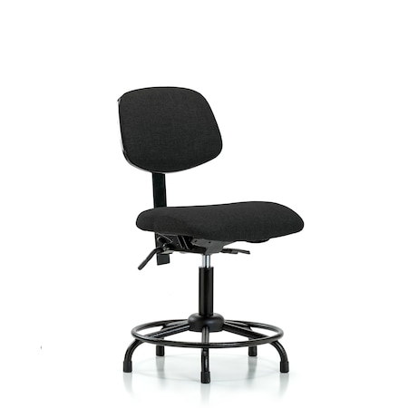 Desk Chair Desk Chair, Fabric, RT Glides, Blk, No Arms, 19