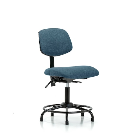 Desk Chair Desk Chair, Fabric, RT Glides, Blu, No Arms, 19