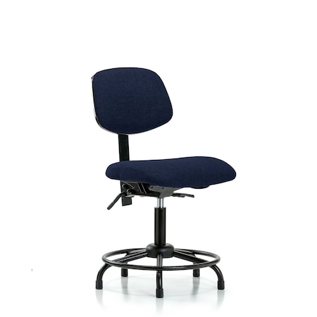 Desk Chair Desk Chair, Fabric, RT Glides, Nav, No Arms, 19
