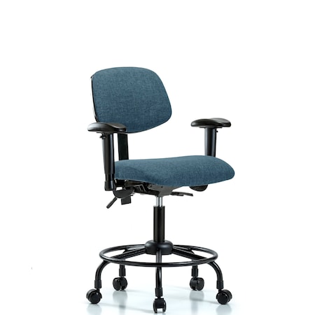 Desk Chair Desk Chair, Fabric, RT AA Casters, Blu, Adjustable Arms, 21