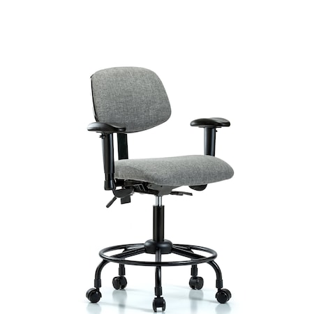 Desk Chair Desk Chair, Fabric, RT AA Casters, Gry, Adjustable Arms, 21