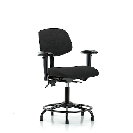 Desk Chair Desk Chair, Fabric, RT AA Glides, Blk, Adjustable Arms, 19