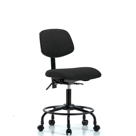 Desk Chair Desk Chair, Fabric, RT Tilt Casters, Blk, No Arms, 21