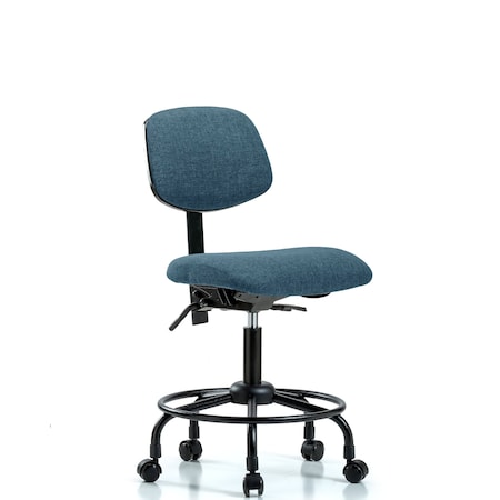 Desk Chair Desk Chair, Fabric, RT Tilt Casters, Blu, No Arms, 21
