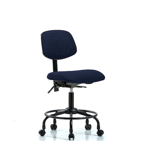 Desk Chair Desk Chair, Fabric, RT Tilt Casters, Nav, No Arms, 21