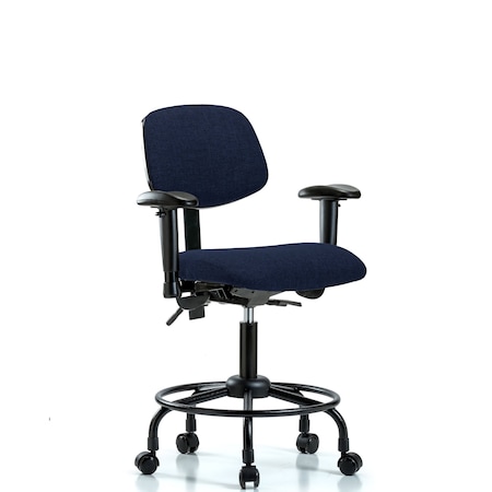 Desk Chair Desk Chair, Fabric, RT Tilt AA Casters, Nav, Adjustable Arms, 21