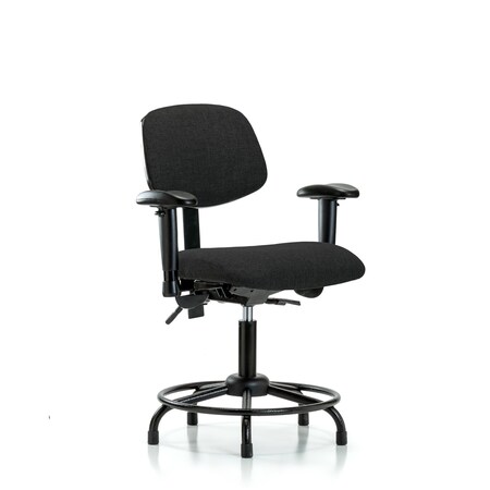 Desk Chair Desk Chair, Fabric, RT Tilt AA Glides, Blk, Adjustable Arms, 19