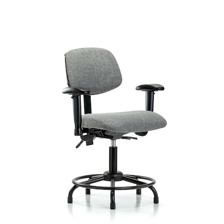 Desk Chair Desk Chair, Fabric, RT Tilt AA Glides, Gry, Adjustable Arms, 19