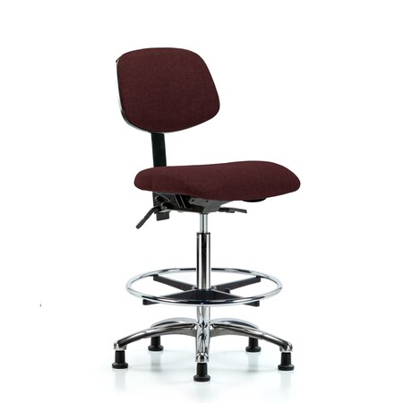 High Bench Chair Chair, Fab, Hi Ben, Chr Tilt CF Glides, Bur, No Arms, 26