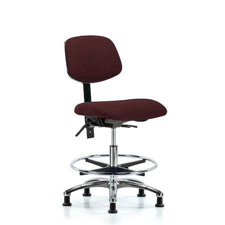 Medium Bench Chair Chair, Fab, Med Ben, Chr Tilt CF Glides, Bur, No Arms, 22