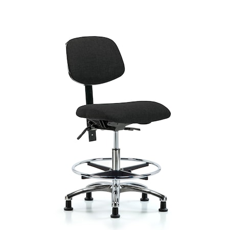 Medium Bench Chair Chair, Fab, Med Ben, Chr Tilt CF Glides, Blk, No Arms, 22