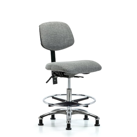Medium Bench Chair Chair, Fab, Med Ben, Chr Tilt CF Glides, Gry, No Arms, 22