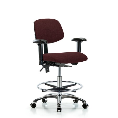 Medium Bench Chair Chair, Fab, Med Ben, CF Cast, Bur, Adjustable Arms, 22
