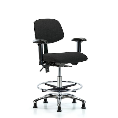 Medium Bench Chair Chair, Fab, Med Ben, Chr Tilt AA CF Gld Blk, Adjustable Arms, 22