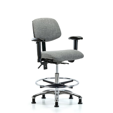Medium Bench Chair Chair, Fab, Med Ben, Chr Tilt AA CF Gld Gry, Adjustable Arms, 22