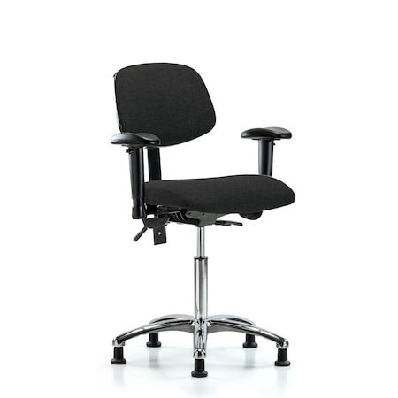 Medium Bench Chair Chair, Fab, Med Ben, Chr Tilt AA Glides, Blk, Adjustable Arms, 22