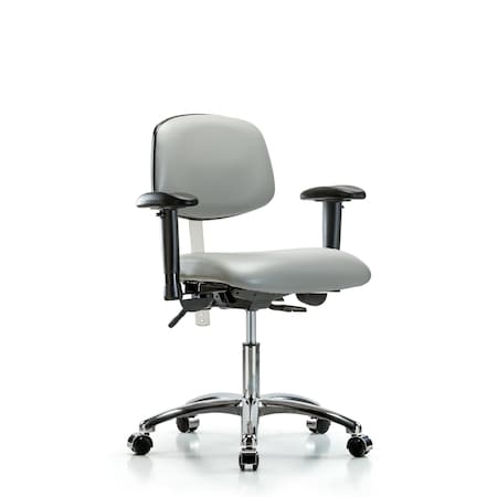 Clean Room Chair Desk Chair, Vin, Chrm, AA, Casters, Dov, CL100, Adjustable Arms, 18