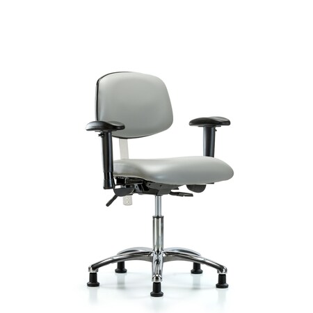 Clean Room Chair Desk Chair, Vin, Chrm, AA, Glides, Dov, CL100, Adjustable Arms, 18