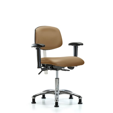 Clean Room Chair Desk Chair, Vin, Chrm, AA, Glds, Taupe, CL100, Adjustable Arms, 18