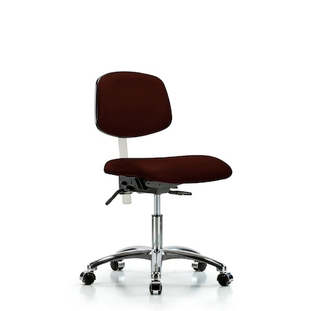 Clean Room Chair Desk Chair, Vin, Chrm, Tilt Cast, Burg, CL100, No Arms, 18